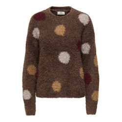 JDY Dottie dot strik pullover - Bison