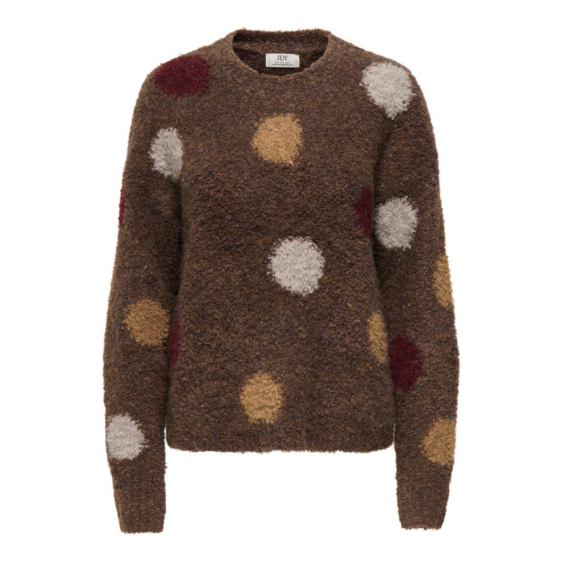 JDY Dottie dot strik pullover - Bison