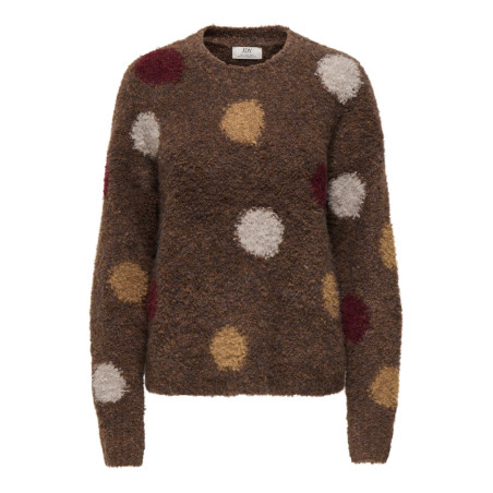 JDY Dottie dot strik pullover - Bison
