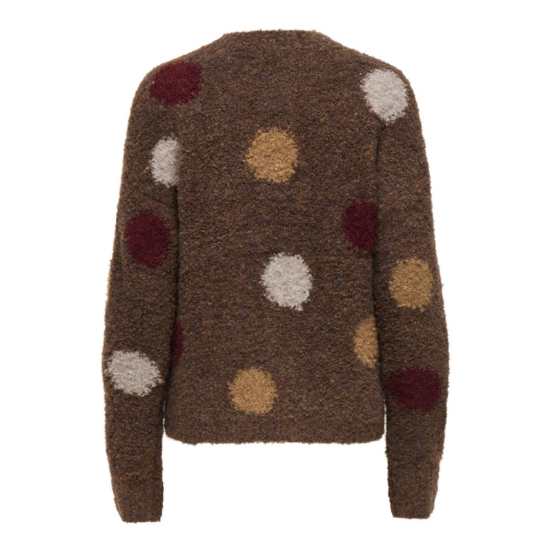 JDY Dottie dot strik pullover - Bison
