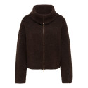 JDY Zelina 2 way zip strikcardigan - Chocolate Torte