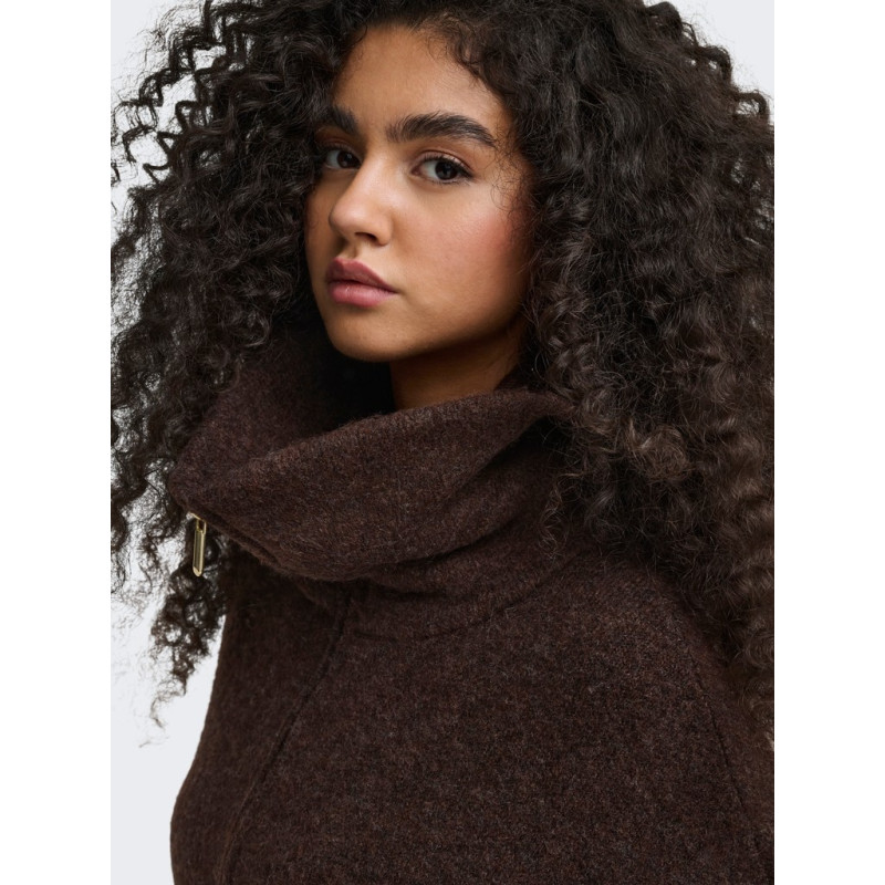 JDY Zelina 2 way zip strikcardigan - Chocolate Torte