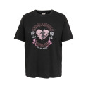 ONLY CARMAKOMA Tico loose print T-shirt - Black / Rose