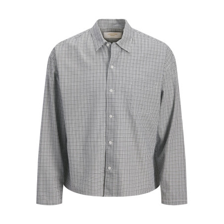 JACK & JONES Austin clean check skjorte - Odyssey Gray / Print