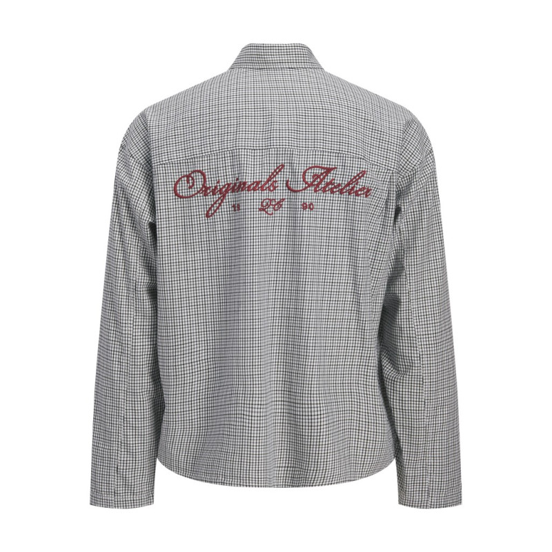 JACK & JONES Austin clean check skjorte - Odyssey Gray / Print