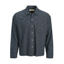 JACK & JONES Austin clean check skjorte - Sky Captain / Print