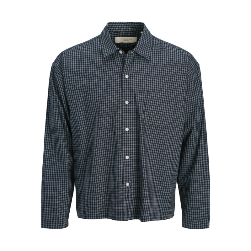JACK & JONES Austin clean check skjorte - Sky Captain / Print
