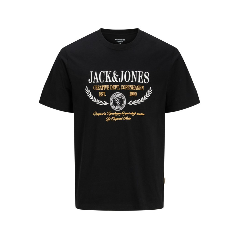 JACK & JONES PLUS Frederiksberg colorfull T-shirt - Black