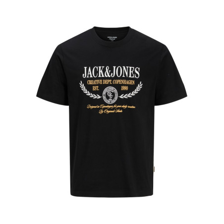 JACK & JONES PLUS Frederiksberg colorfull T-shirt - Black