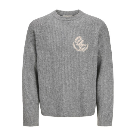 JACK & JONES JUNIOR Frederiksberg striktrøje - Light Grey Melange