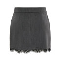 ONLY Raven short lace nederdel - Dark Grey Melange