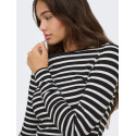 ONLY Evie stripe langærmet bluse - Black
