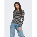 ONLY Evie stripe langærmet bluse - Black