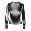 ONLY Evie stripe langærmet bluse - Black