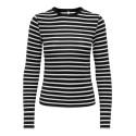 ONLY Evie stripe langærmet bluse - Black