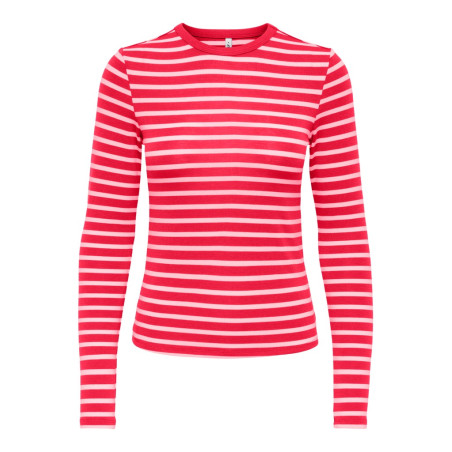 ONLY Evie stripe langærmet bluse - Lollipop