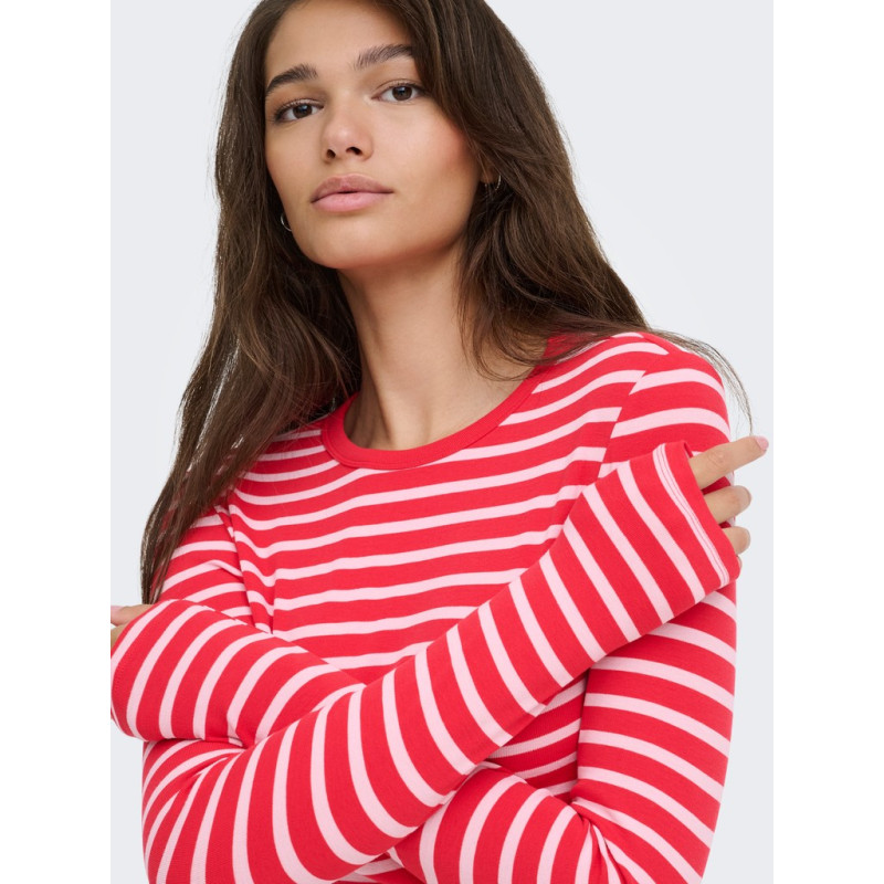 ONLY Evie stripe langærmet bluse - Lollipop