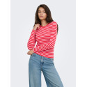 ONLY Evie stripe langærmet bluse - Lollipop