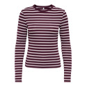 ONLY Evie stripe langærmet bluse - Winetasting