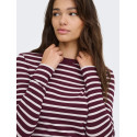 ONLY Evie stripe langærmet bluse - Winetasting