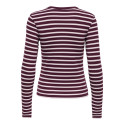 ONLY Evie stripe langærmet bluse - Winetasting