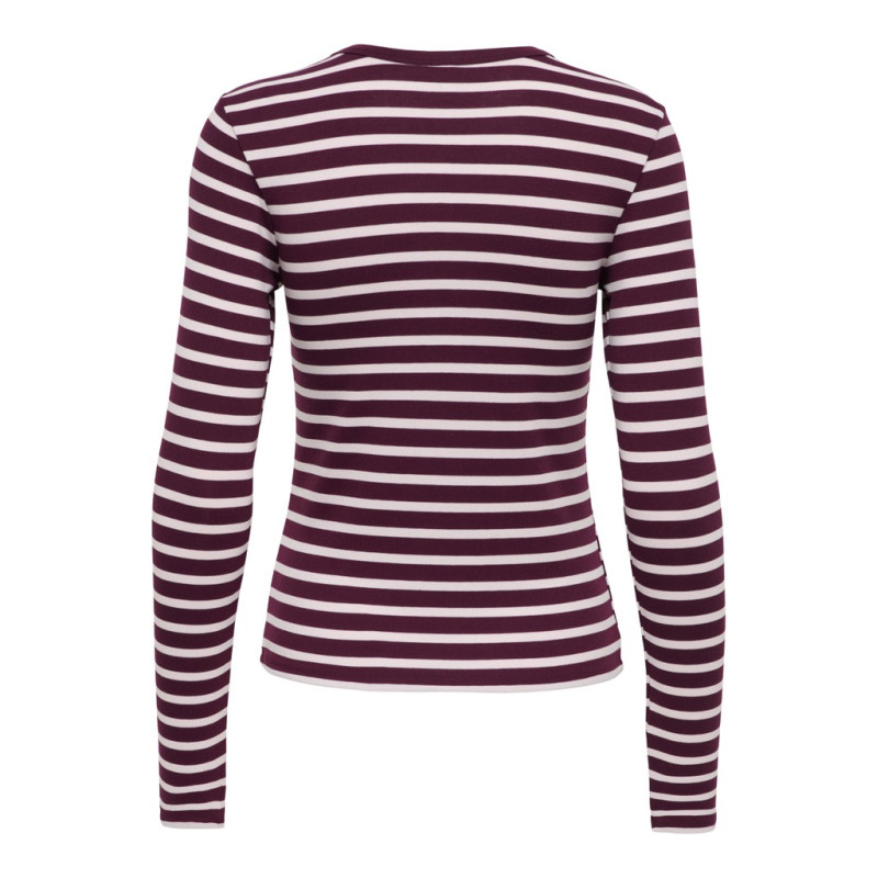 ONLY Evie stripe langærmet bluse - Winetasting