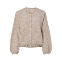 PIECES Allie strikcardigan - Greige / Melange