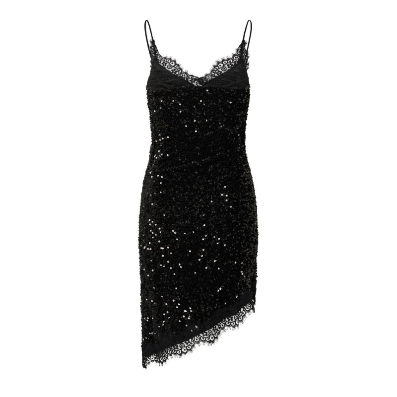 PIECES Kammy strap lace kjole - Black