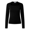 PIECES Ofelia square bluse - Black