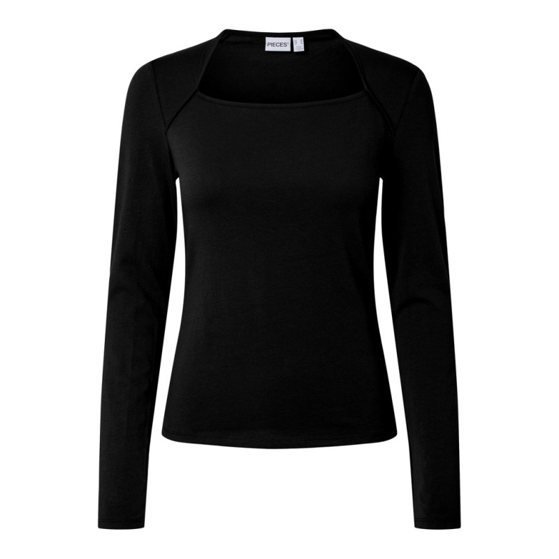 PIECES Ofelia square bluse - Black