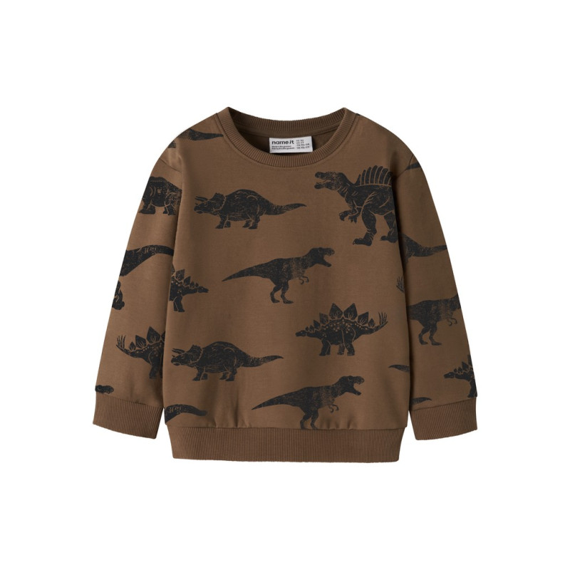 NAME IT MINI Dreng - langærmet sweatshirt - Sepia
