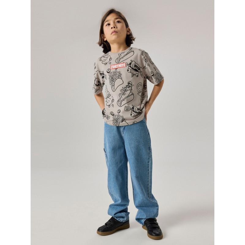 NAME IT KIDS Dreng - Olim Fortnite T-shirt - Island Fossil