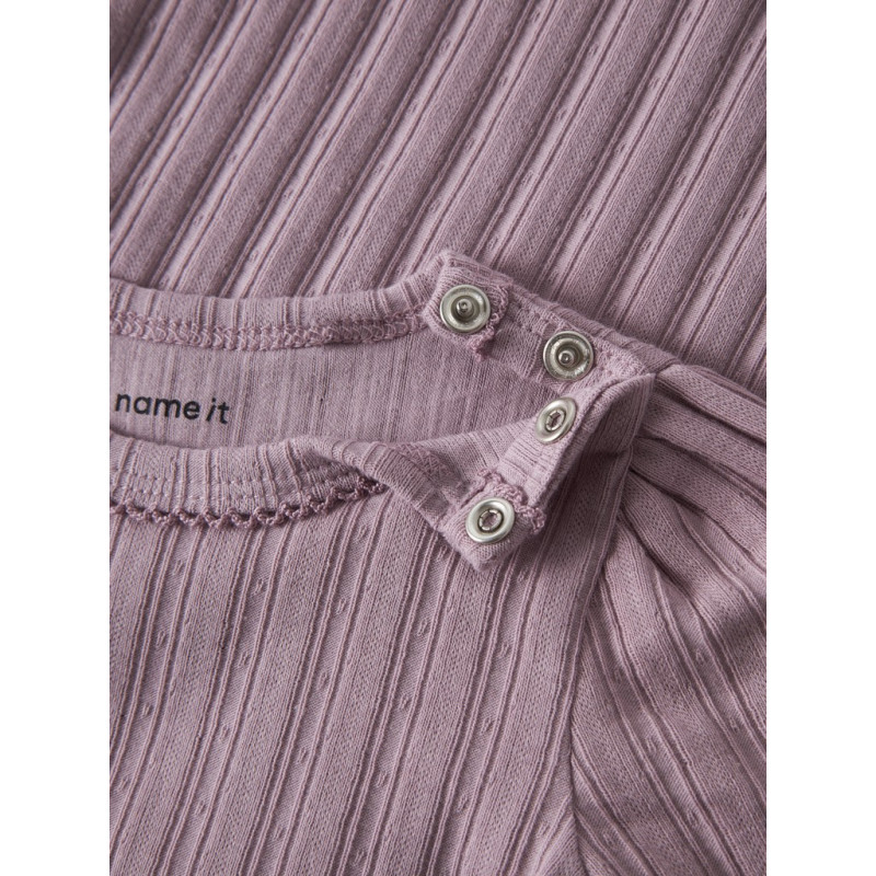 NAME IT BABY Pige - Ruthie langærmet body - Mauve Shadows