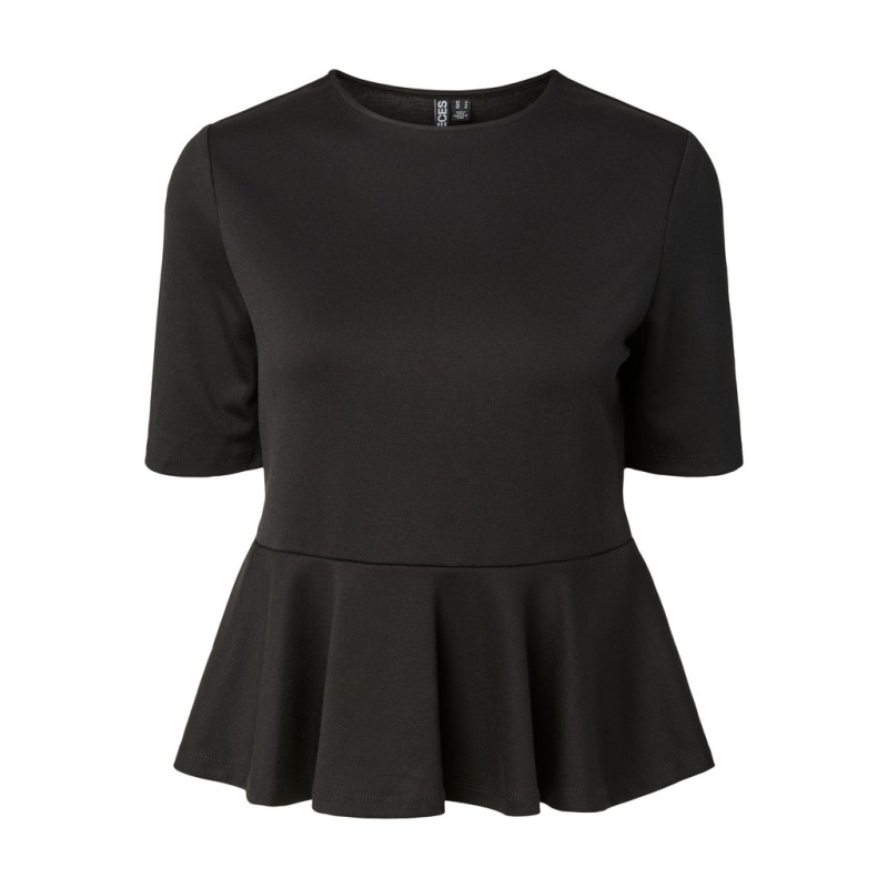 PIECES Alisa peplum top - Black
