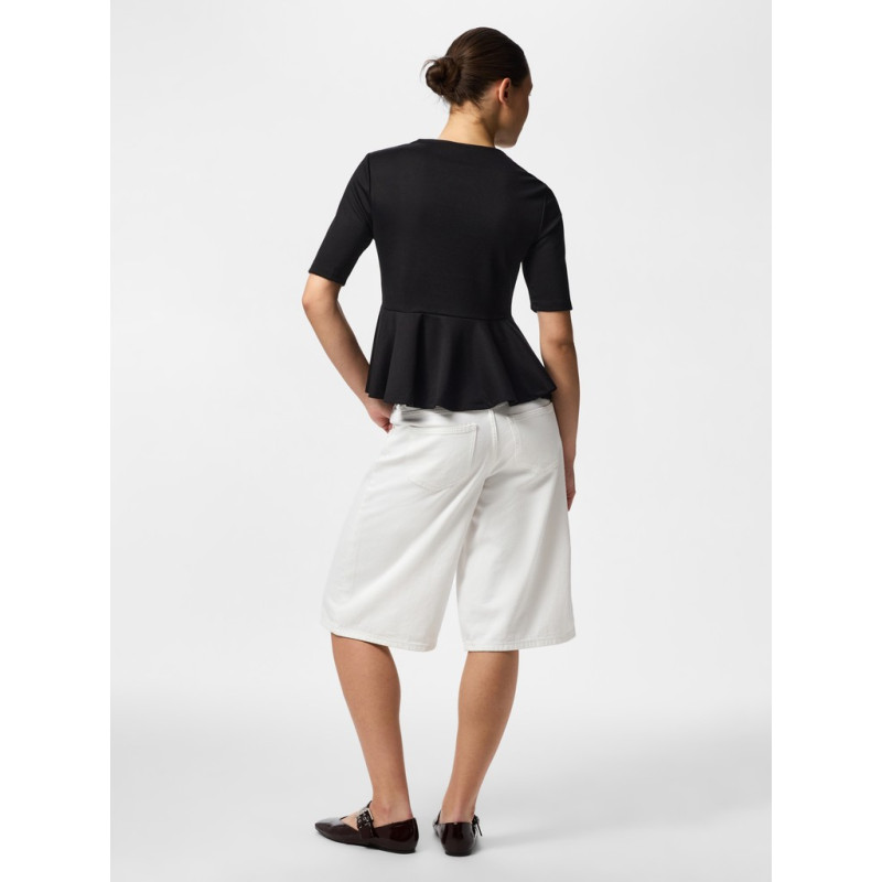 PIECES Alisa peplum top - Black