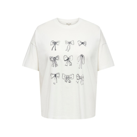 ONLY CARMAKOMA Vivvi loose lovely T-shirt - Cloud Dancer