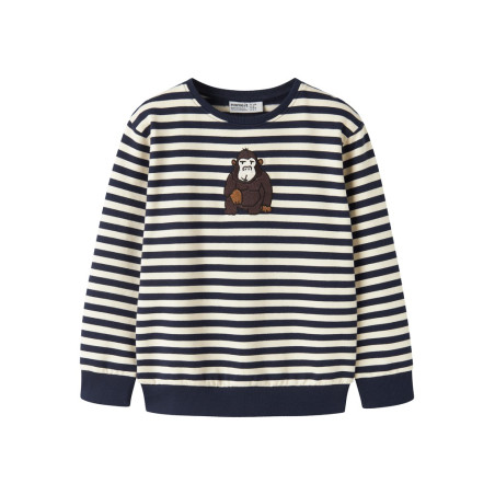 NAME IT MINI Dreng - Rafan langærmet sweatshirt - Navy Blazer
