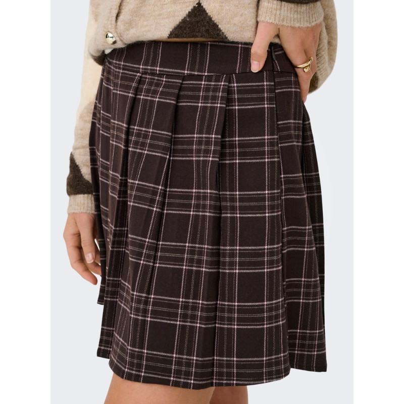ONLY Wren check kort nederdel - Black