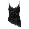 PIECES Kammy strap lace top - Black