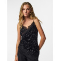 PIECES Kammy strap lace top - Black