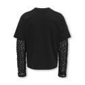 KIDS ONLY Lia lace sleeve langærmet T-shirt - Black