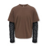 KIDS ONLY Lia lace sleeve langærmet T-shirt - Bracken