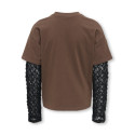 KIDS ONLY Lia lace sleeve langærmet T-shirt - Bracken