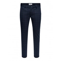 Only & Sons Mark Performance Chino Bukser - CHECKED - Night Sky