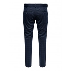 Only & Sons Mark Performance Chino Bukser - CHECKED - Night Sky