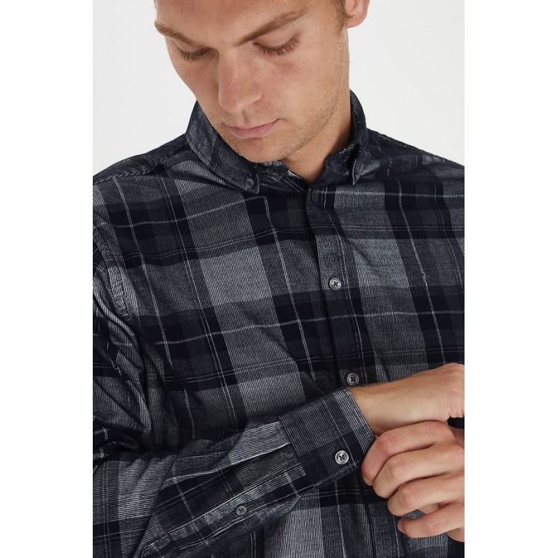 CASUAL FRIDAY Skjorte Med Tern - Mørk Blå