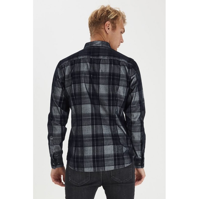 CASUAL FRIDAY Skjorte Med Tern - Mørk Blå