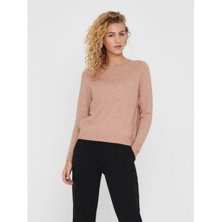 ONLY Lesly Kings L/S Strik Pullover - Misty Rose