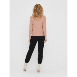ONLY Lesly Kings L/S Strik Pullover - Misty Rose