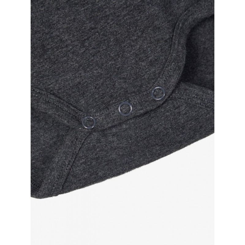NAME IT BABY REJA LANGÆRMET BODY - Dark Grey Melange